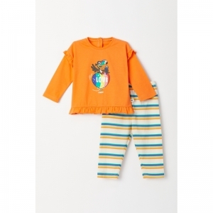 Baby meisjes pyjama,lange mouw 539 oranje