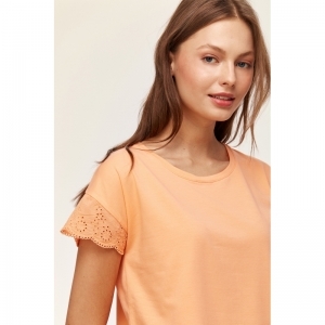 Dames pyjama, korte mouwen 538 oranje