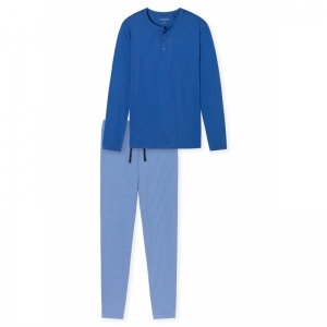 Herenpyjama, lange mouwen 833 aqua