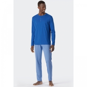 Herenpyjama, lange mouwen 833 aqua