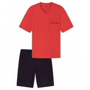 Herenpyjama, korte mouw 500 rood