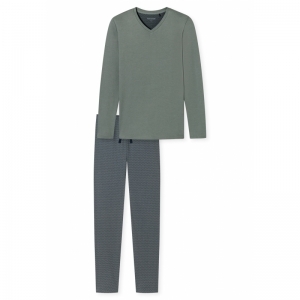 Heren pyjama, lange mouwen 713 jade