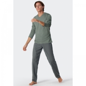 Heren pyjama, lange mouwen 713 jade