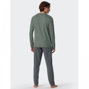 Heren pyjama, lange mouwen 713 jade