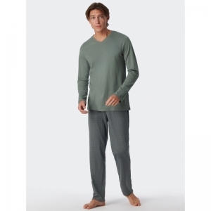 Heren pyjama, lange mouwen 713 jade