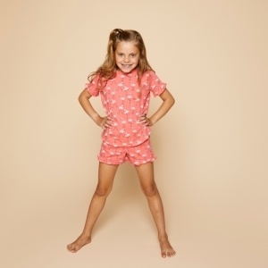 Girls short set ss Bright Pink