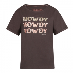 Damespyjama, korte mouwen grey brown