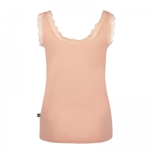 Damespyjama, zonder mouwen coral pink