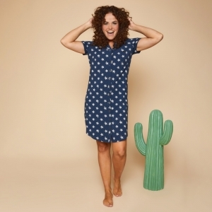 Women sleepshirt ss navy