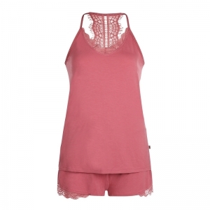 Women shortama rouge pink