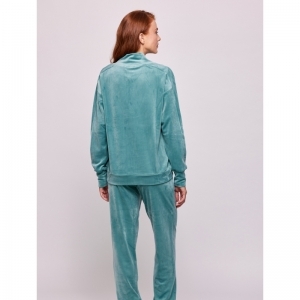 Homewear in velours 867 blauwgroen