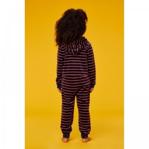 Unisex Onesie in velours 922 bruin-donke