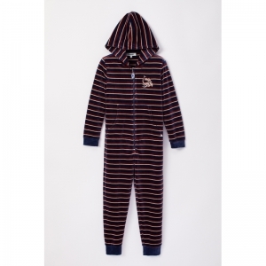 Unisex Onesie in velours 922 bruin-donke