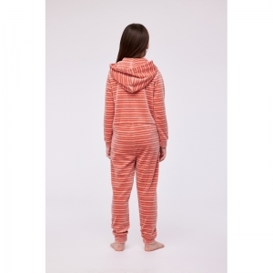 Unisex Onesie in velours 925 roze-gebrok