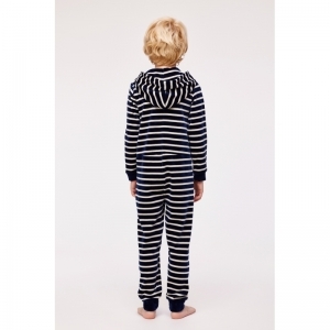 Unisex Onesie in velours 926 donkerblauw