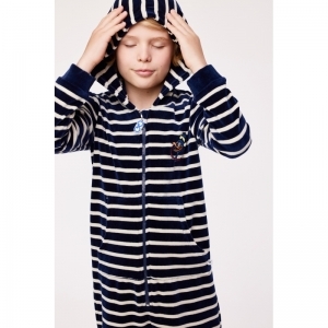 Unisex Onesie in velours 926 donkerblauw