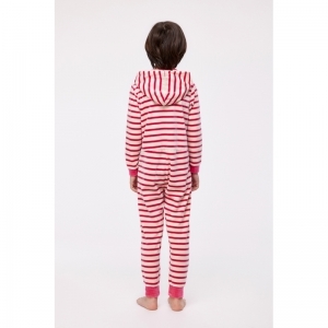 Unisex Onesie in velours 927 fuchsia-geb