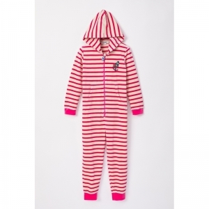 Unisex Onesie in velours 927 fuchsia-geb