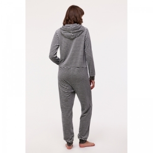 Unisex Onesie in velours 924 grijs-antra