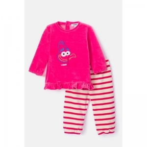 Baby meisjespyjama in velours 388 fuchsia