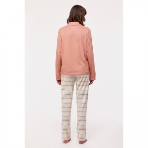 Dames pyjama, lange mouwen 443 oudroze