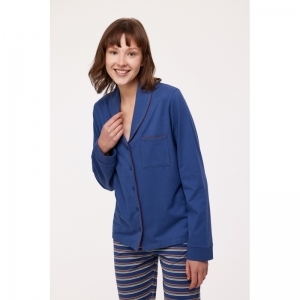 Dames pyjama, lange mouwen 834 blauw