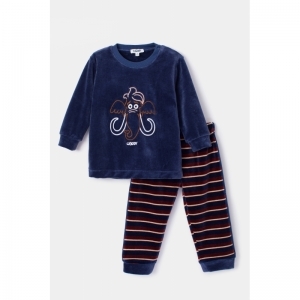 Pyjama in velours 834 blauw