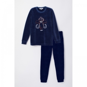 Pyjama in velours 834 blauw