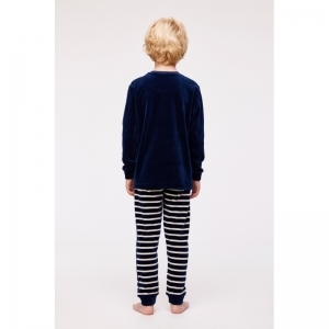 Pyjama in velours 839 donkerblauw