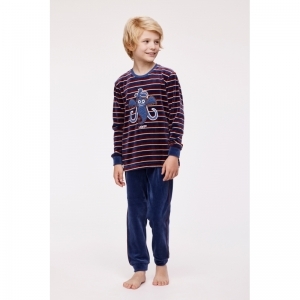 Pyjama in velours 922 bruin-donke