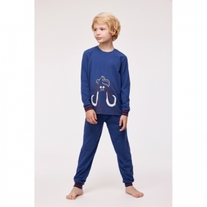 Pyjama met lange mouwen 834 blauw