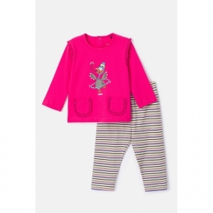 Baby meisjespyjama, lange mouw 388 fuchsia