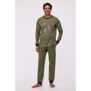 Unisex pyjama, lange mouwen 753 kakigroen