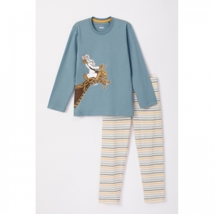 Unisex pyjama, lange mouwen 177 ijsblauw