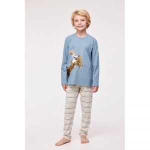 Unisex pyjama, lange mouwen 177 ijsblauw