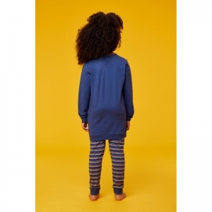 Meisjes pyjama, lange mouwen 834 blauw