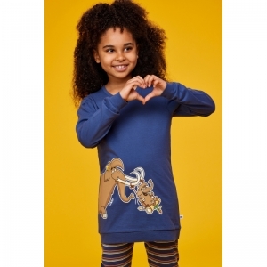 Meisjes pyjama, lange mouwen 834 blauw