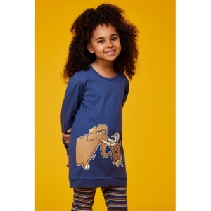 Meisjes pyjama, lange mouwen 834 blauw