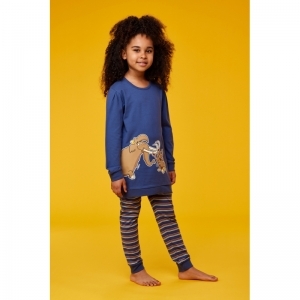 Meisjes pyjama, lange mouwen 834 blauw