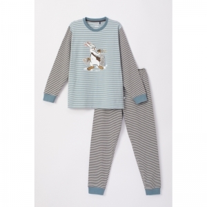 Unisex pyjama 916 blauw-gebro