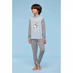 Unisex pyjama 916 blauw-gebro