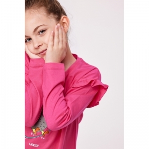 Meisjes pyjama, lange mouwen 388 fuchsia