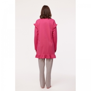 Dames pyjama, lange mouwen 388 fuchsia