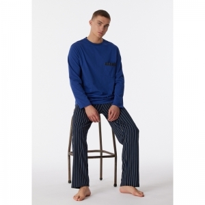 Herenpyjama, lange mouwen 815 navy