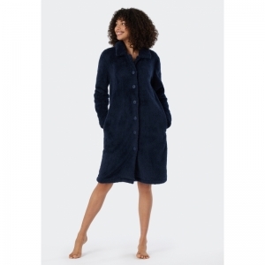 Dames kamerjas in fleece 803 donkerblauw