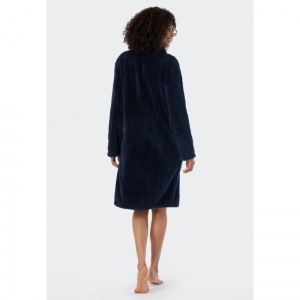 Dames kamerjas in fleece 803 donkerblauw