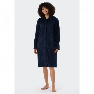 Dames kamerjas in fleece 803 donkerblauw