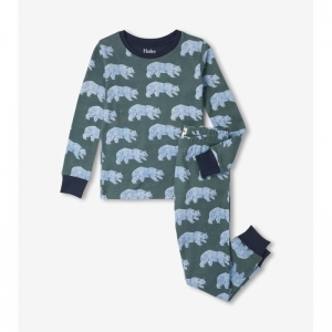 Roaming Bear pyjama Hunter green