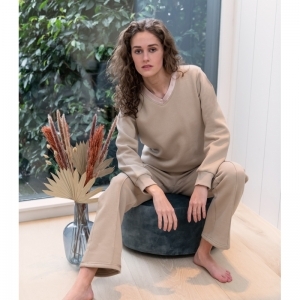 Homewear Set V-neck 157 Sand