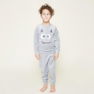 Boys velours set grey